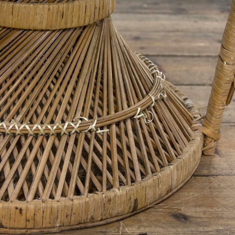 Vintage Wicker Peacock Chair With Matching Wicker Stool FREE Etsy Canada