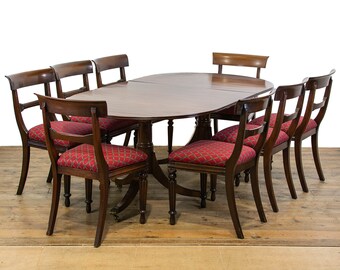 Antique Mahogany Extendable Dining Table  | Antique Extending Table | Mahogany Tables (M-4825)