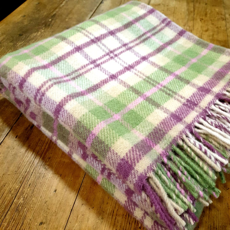 Blanket Purple Blanket Pink Throw Wool Blanket Throw Etsy