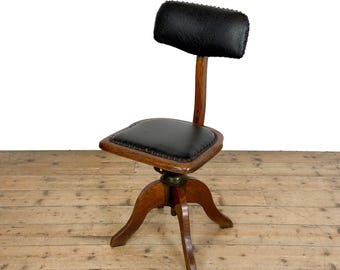 Early 20th Century Office or Machinist’s Chair | Antique Captain’s Armchair | Antique Furniture | Antique Armchairs (M-6984)