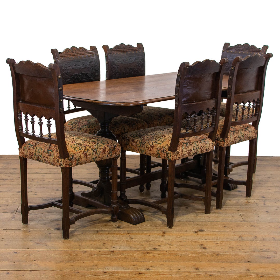 Antique Dining Table and Chairs Set Vintage Table Kitchen Table Dining ...