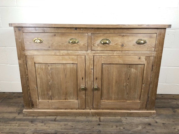 Antique Pine Dresser Base Sideboard Etsy