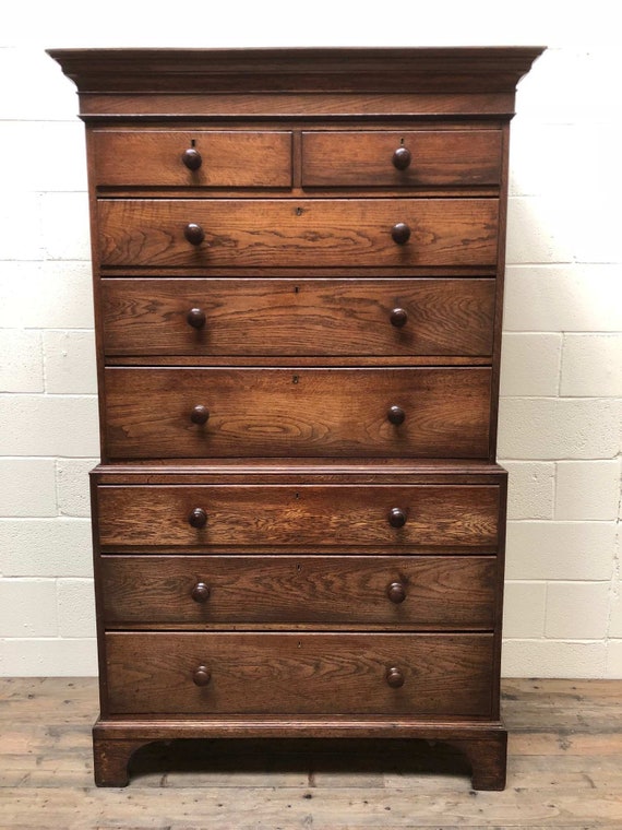 18th Century Welsh Oak Tallboy Chest On Chest Etsy
