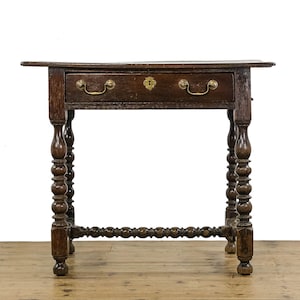 Antique Oak Bobbin Side Table | Antique Tables | Antique Furniture | Antique Side Table (M-4980)