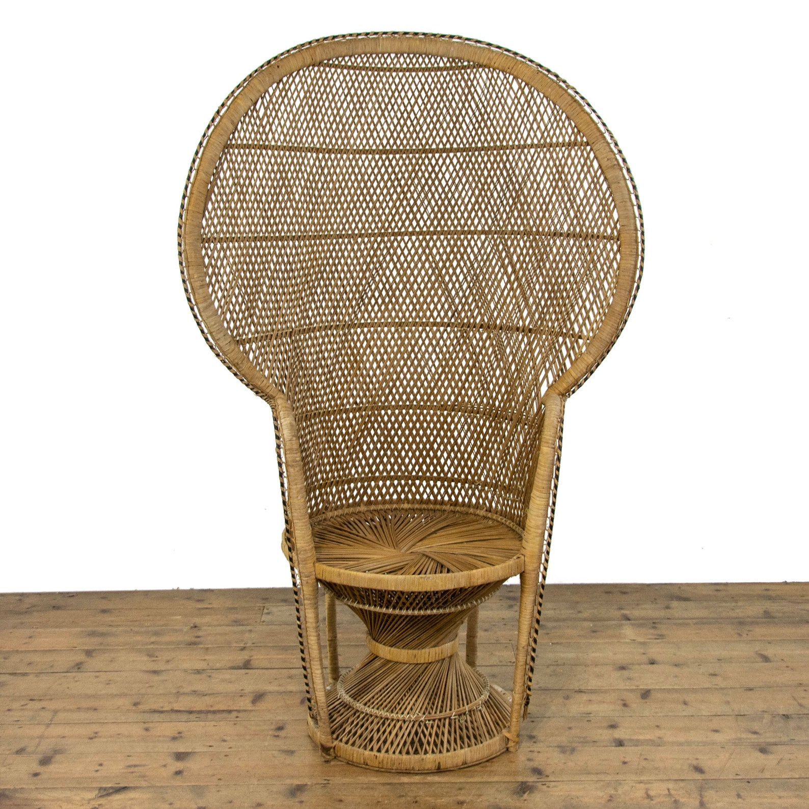 Vintage Wicker Peacock Chair With Matching Wicker Stool FREE Etsy Canada