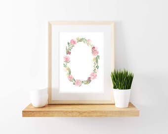Watercolor Wreath / watercolot painting / Art for Home / Digital Download