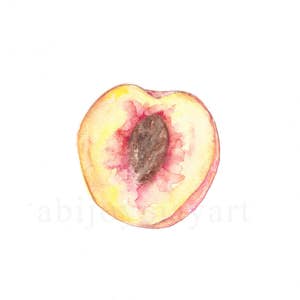 Peach Watercolor Print. Kitchen Decor. Digital Download imagem 3