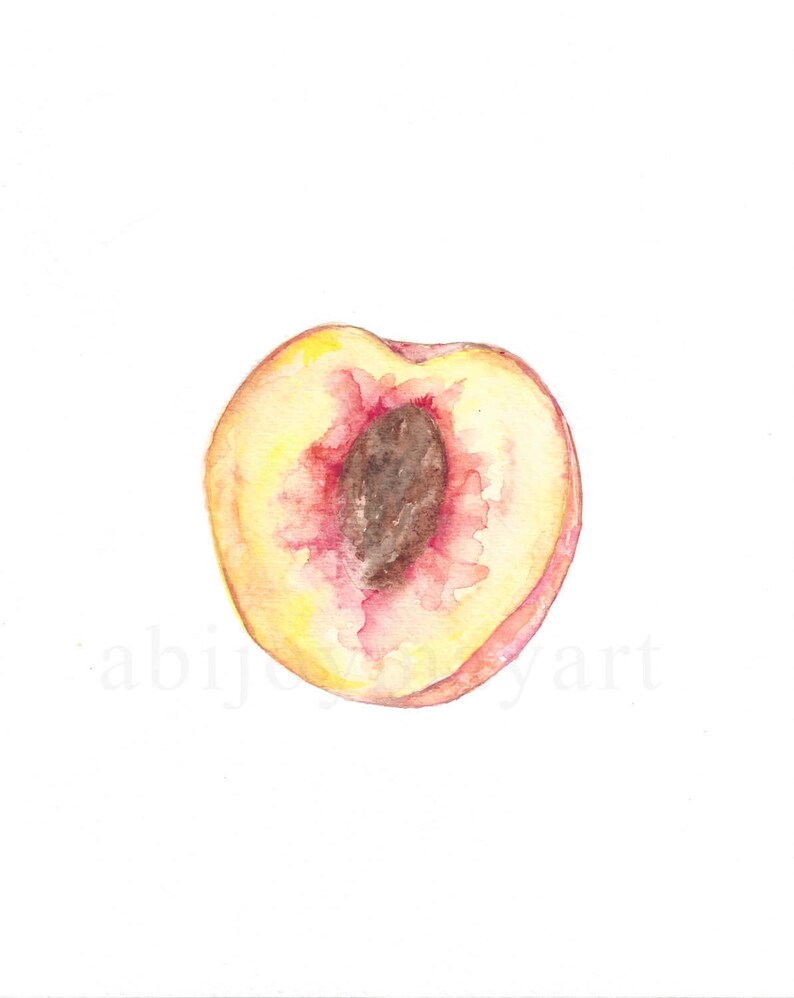 Peach Watercolor Print. Kitchen Decor. Digital Download imagem 3