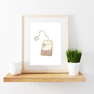 Watercolor Tea Bag Print. Digital Download.