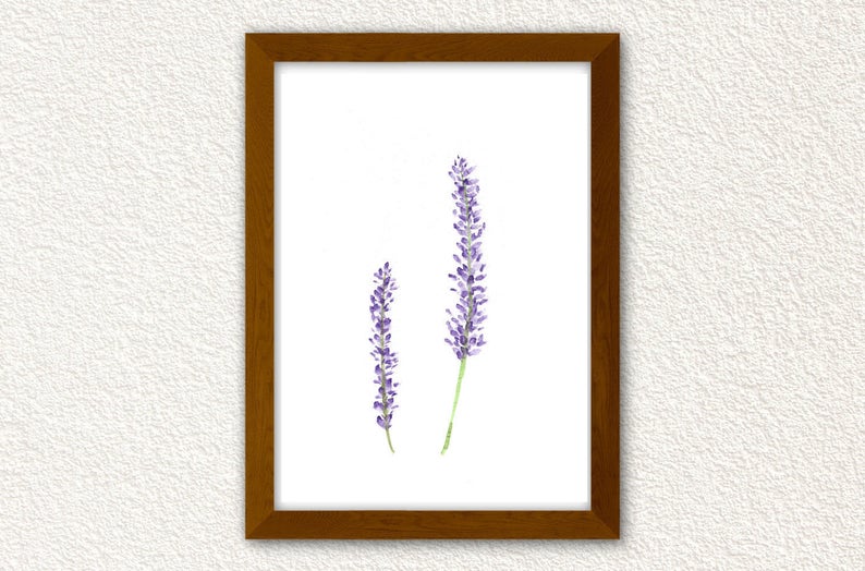 Lavender Watercolor Print. Home Decor. Lavender Print. image 2