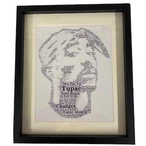Framed print of Tupac Shakur Black or White Frame