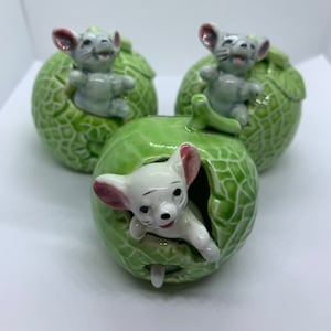 Cute Mice salt & pepper and toothpick holder