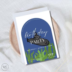 Submarine Invitation Birthday Party Submarine First Birthday Invitation Boy Submarine Birthday Party Kid Invite Submarine Baby Birthday