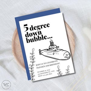 Submarine Invitation Birthday Party Submarine First Birthday Invitation Boy Submarine Birthday Party Kid Invite Submarine Baby Birthday