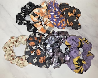 Halloween Spider Web Scrunchie, Glows in Dark, Witchy Hair Accessory