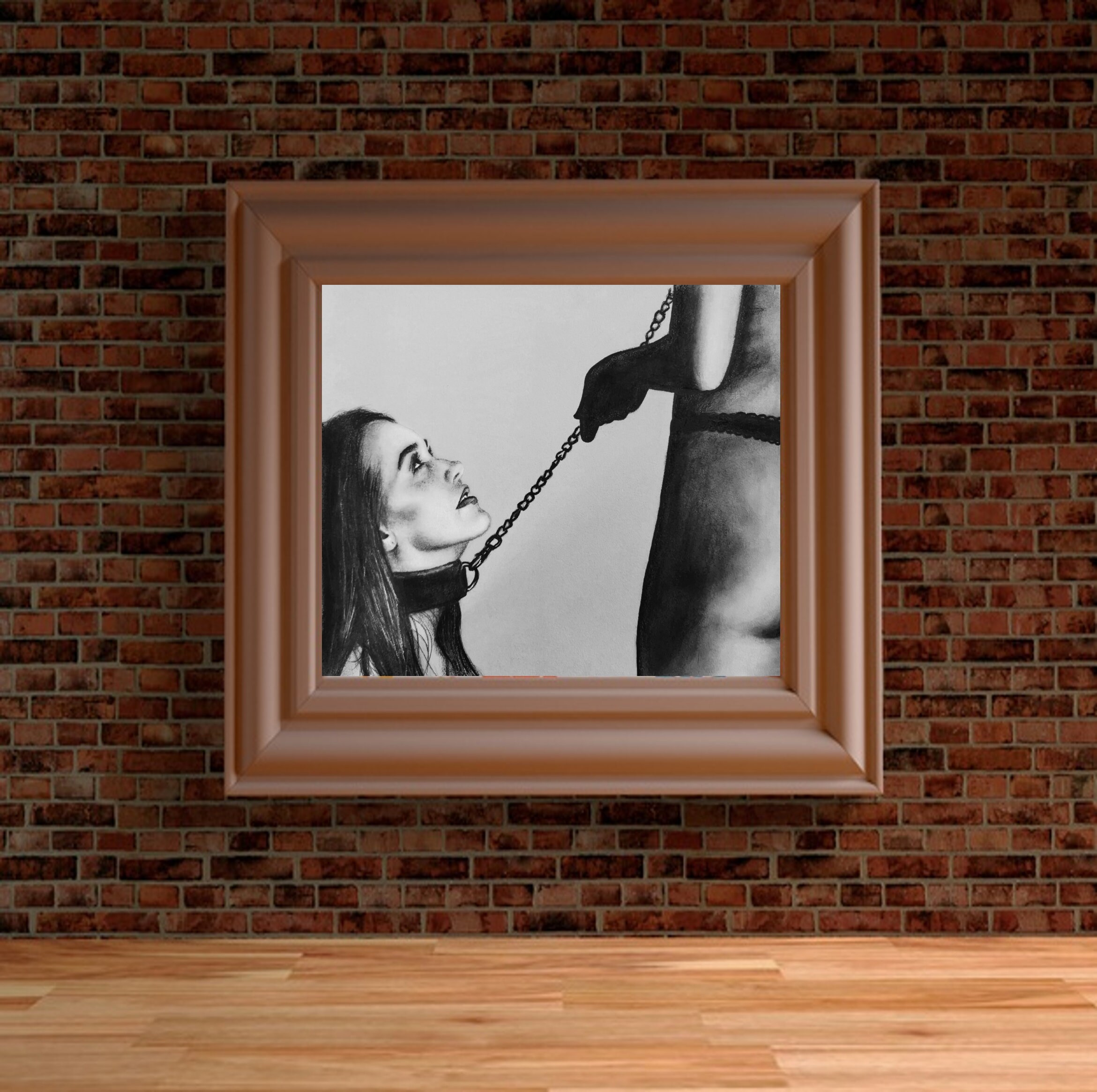 DrawingCouple PencilArt of Submission Lgbtq Art Kinky