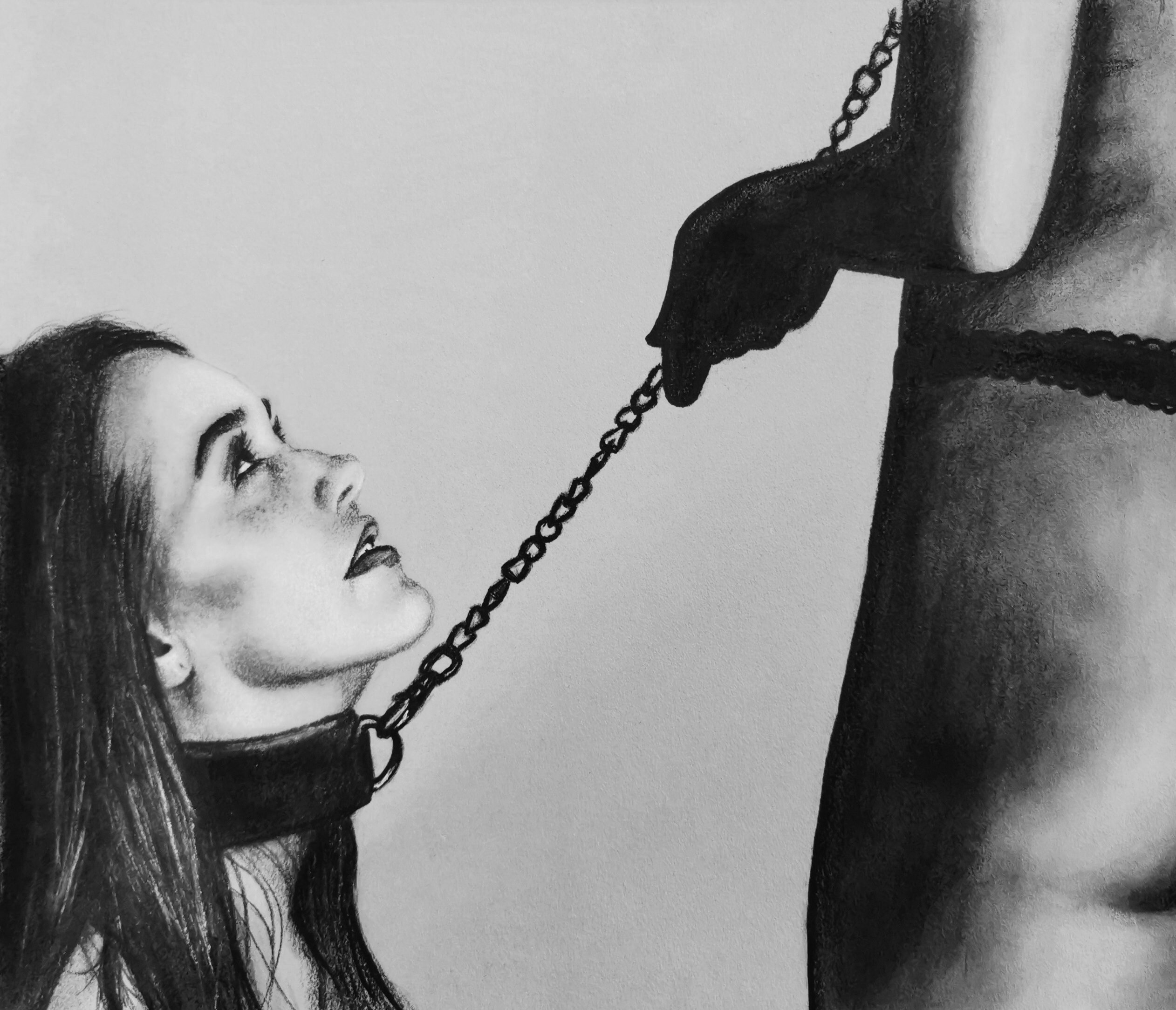 DrawingCouple PencilArt of Submission Lgbtq Art Kinky