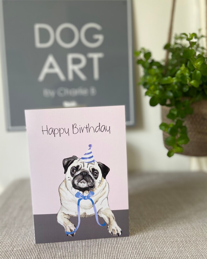 Pack of 5 Pug Birthday Cards