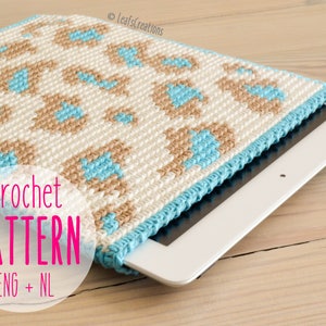 Tapestry crochet pattern iPad tablet case cover sleeve English & Dutch