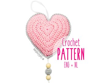 Crochet pattern music box heart - Tutorial Music box heart - Music box with crocheted heart - English and Dutch