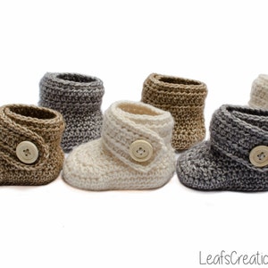 Baby booties Crochet pattern Baby boots Baby shoes 4 sizes included Instant PDF download image 3