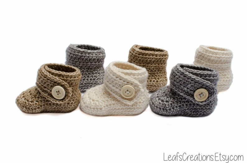 Baby booties Crochet pattern Baby boots Baby shoes 4 sizes included Instant PDF download image 3