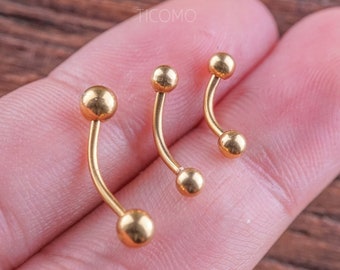 Daith Earring Daith Piercing 16g Rook Earring Rook Piercing Eyebrow Ring Snug Piercing Curved Bar Gold