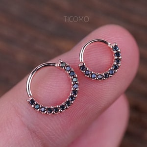 Daith Piercing Small Hoop Earring Daith Earring Tiny Hoop Earring Septum Ring Septum Piercing Rook Piercing Rose Gold Silver Black Man Men