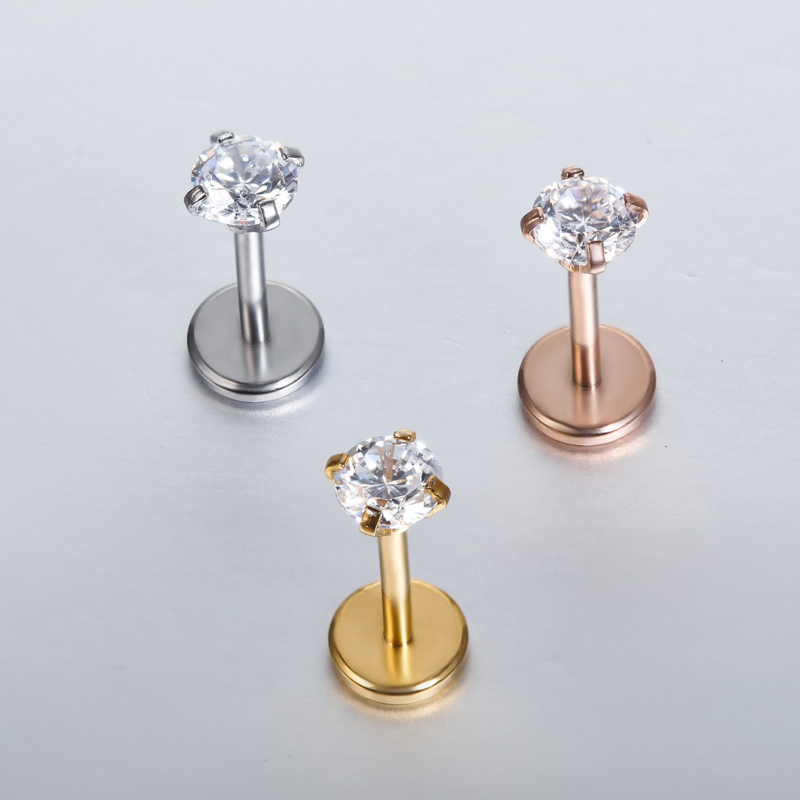 20G Tiny Threadless Push Pin Labret Stud Tragus Stud Flat Back Etsy