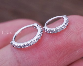 Small Silver Cartilage Hoop Earrings Tiny Helix Hoop Earring Cartilage Piercing Helix Piercing Hoop Daith Piercing Rose Gold Silver Small
