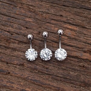 Belly Ring Belly Button Ring Belly Button Jewelry Zircon Short Bar 6 8 10 mm image 4