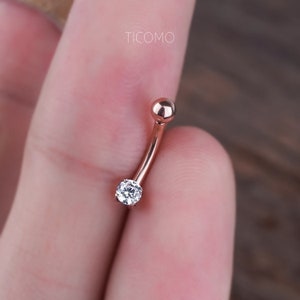 Daith Earring Daith Piercing 16g Rook Earring Rook Piercing Eyebrow Ring Snug Piercing Rose Gold Curved bar 6mm 8mm