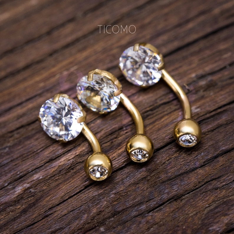 Belly Ring Belly Button Ring Belly Button Jewelry Zircon Short Etsy