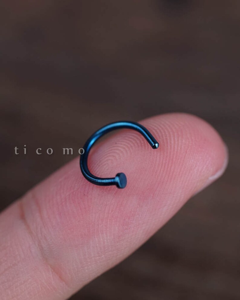 Nose Hoop Nose Piercing Simple Base 18G 18 Gauge Nose Ring Etsy