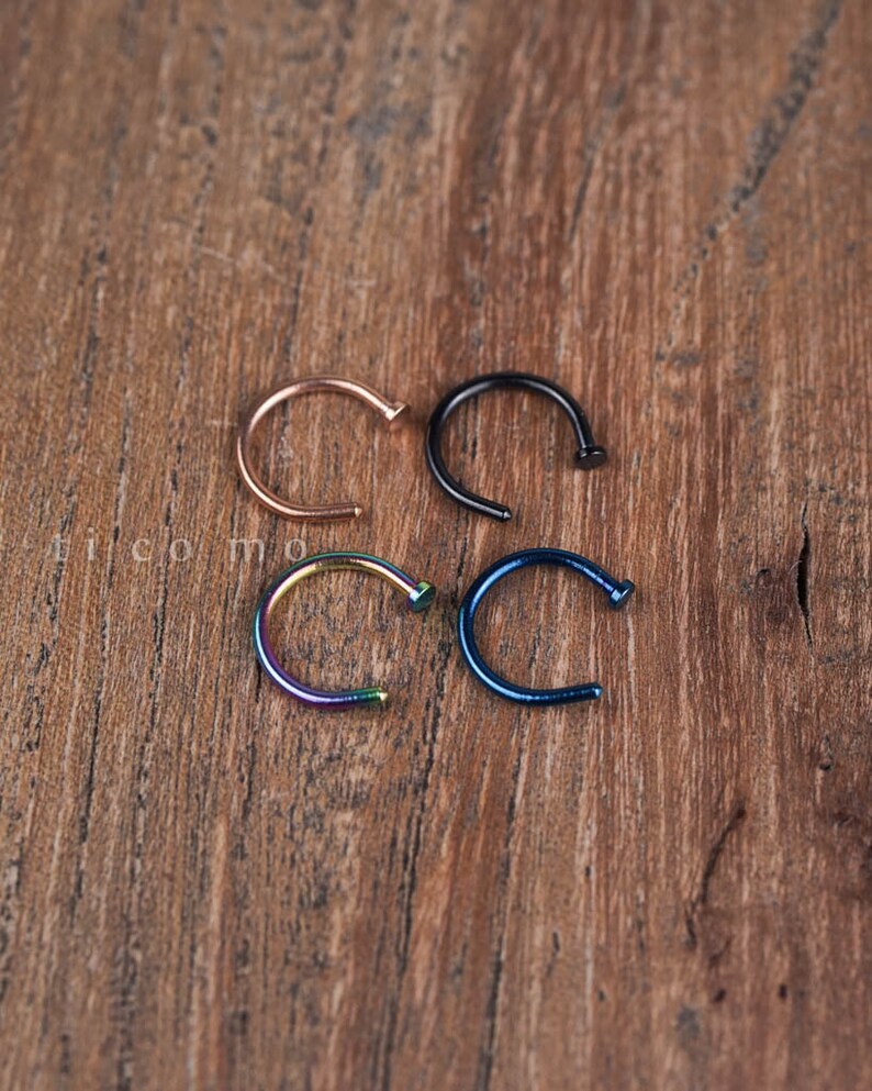 Nose Hoop Nose Piercing Simple Base 18G 18 Gauge Nose Ring Etsy