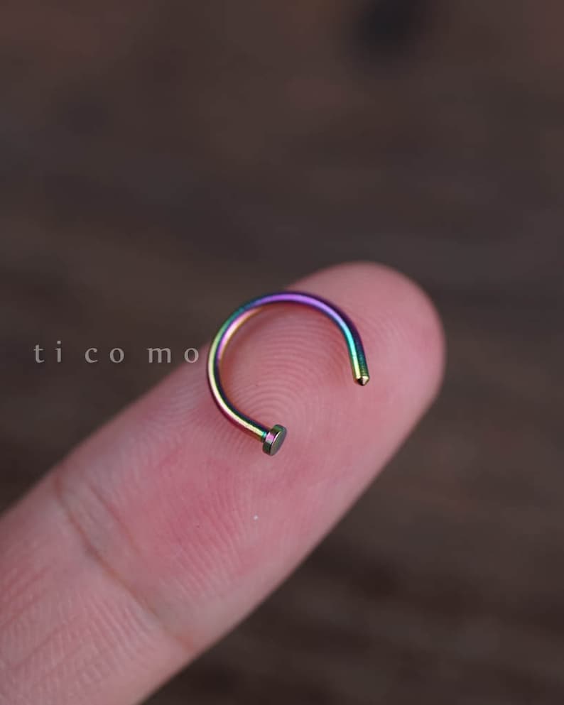 Nose Hoop Nose Piercing Simple Base 18G 18 Gauge Nose Ring Etsy