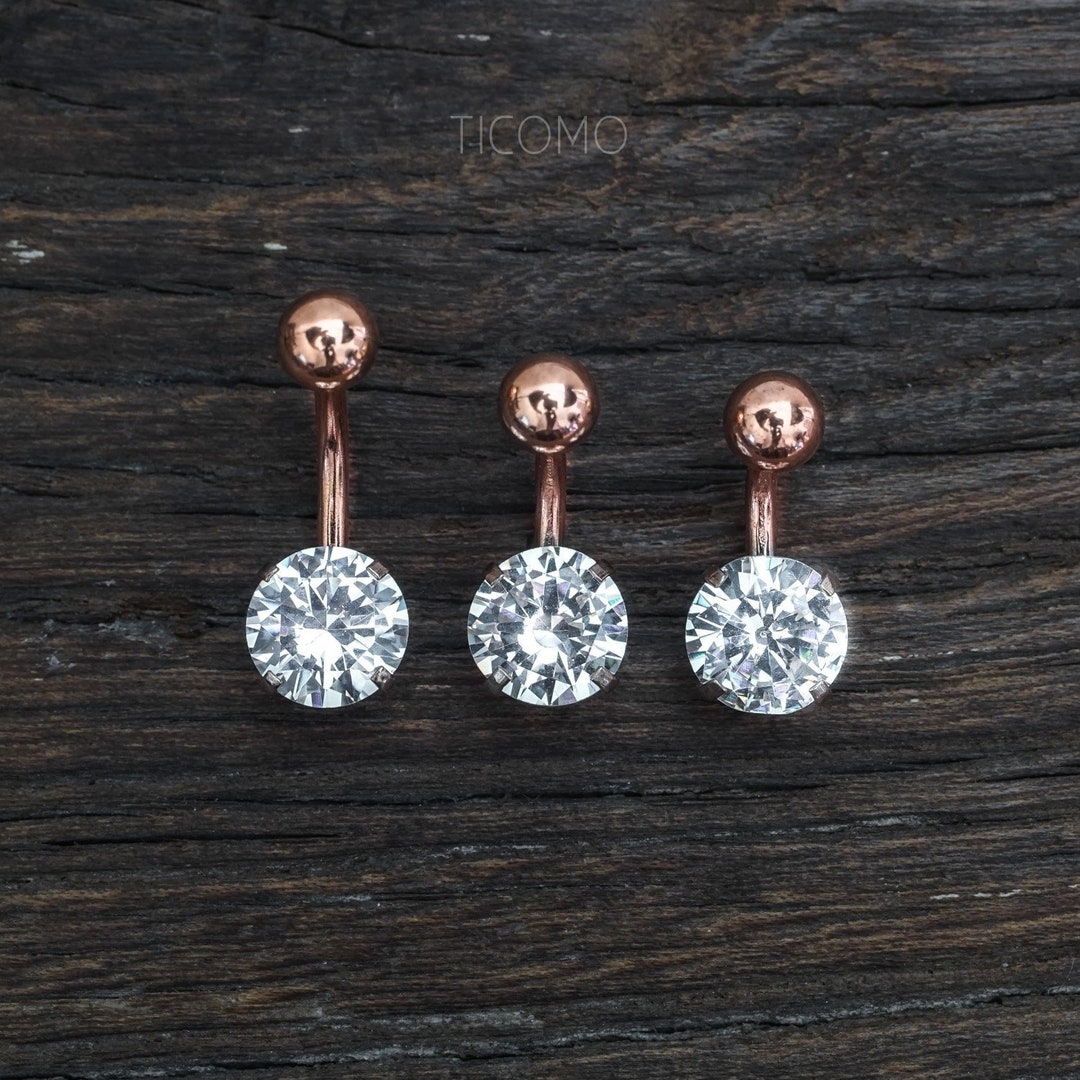 Belly Ring Belly Button Ring Belly Button Jewelry Zircon Short Bar 6 8
