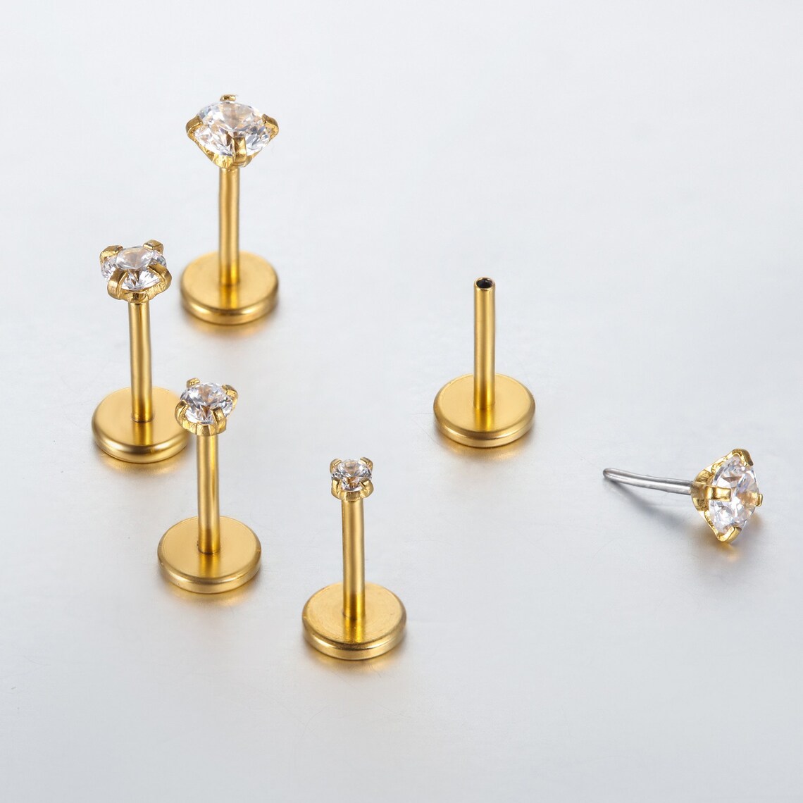 20G Tiny Threadless Push Pin Labret Stud Tragus Stud Flat Back Etsy