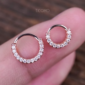 Daith Piercing Small Hoop Earring Daith Earring Tiny Gold Hoop Earring Septum Ring Septum Piercing Rook Piercing Zircon