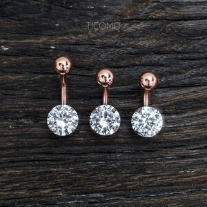 Belly Ring Belly Button Ring Belly Button Jewelry Zircon Short Bar 6 8 10 mm image 6