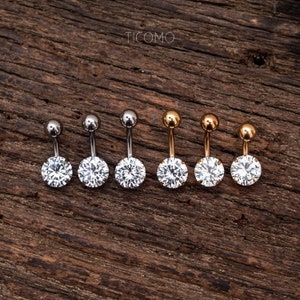 Belly Ring Belly Button Ring Belly Button Jewelry Zircon Short Bar 6 8 10 mm image 10