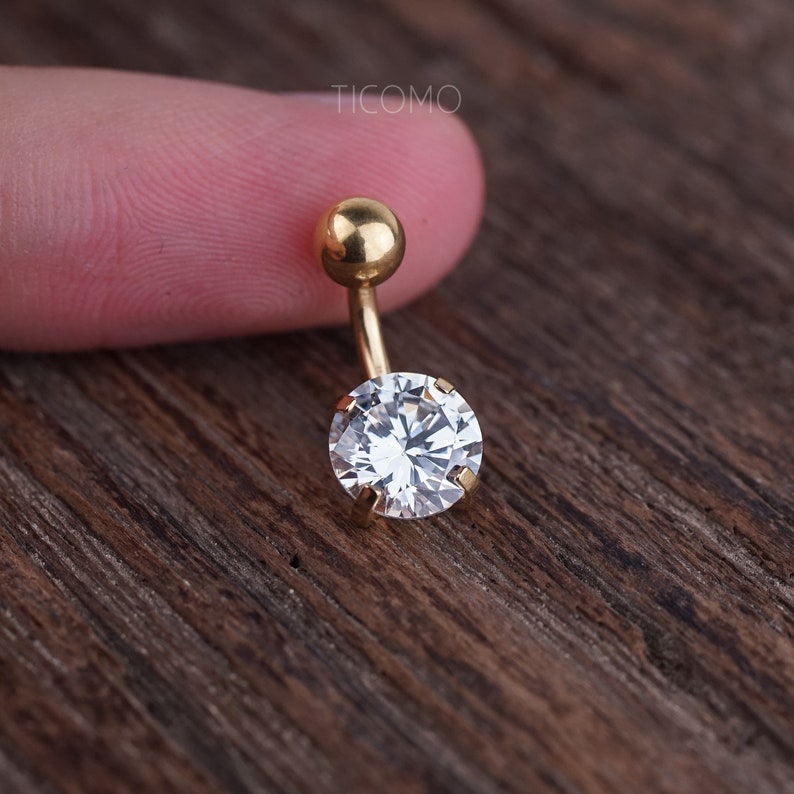 Belly Ring Belly Button Ring Belly Button Jewelry Zircon Short Bar 6 8 10 mm image 3