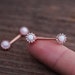 Nipple Ring Nipple Piercing Nipple Jewelry Nipple barbell White Fire Opal Zircon Flower Rose Gold 