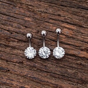 Belly Ring Belly Button Ring Belly Button Jewelry Zircon Short Bar 6 8 10 mm image 9