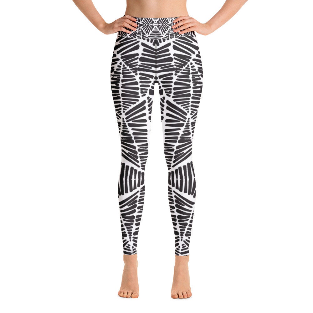 Black and White Zebra Print Leggings Women's Leggings Etsy