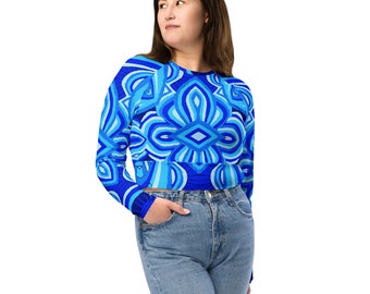 Blue Mood Long-Sleeve Crop Top