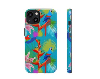 Vibrant Parrot and Floral Phone Case