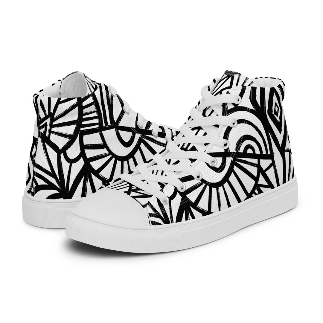 Black and white canvas sneakers deals