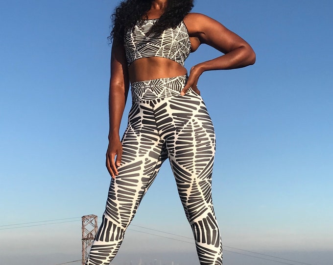 Smart Zebra Print High Waist Body Shaping Black Leggings