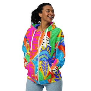 Women's Zip Hoodie Colorful - Etsy